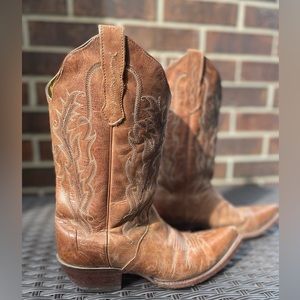 Nocons boots women’s vintage tanned leather cowboy boots size 7